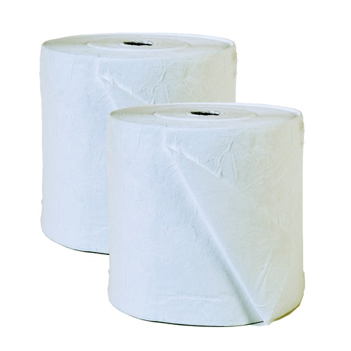 [048051] Par de rollos absorbentes para la recogida de aceites - Dim.: 0,25x44 m - Blanco