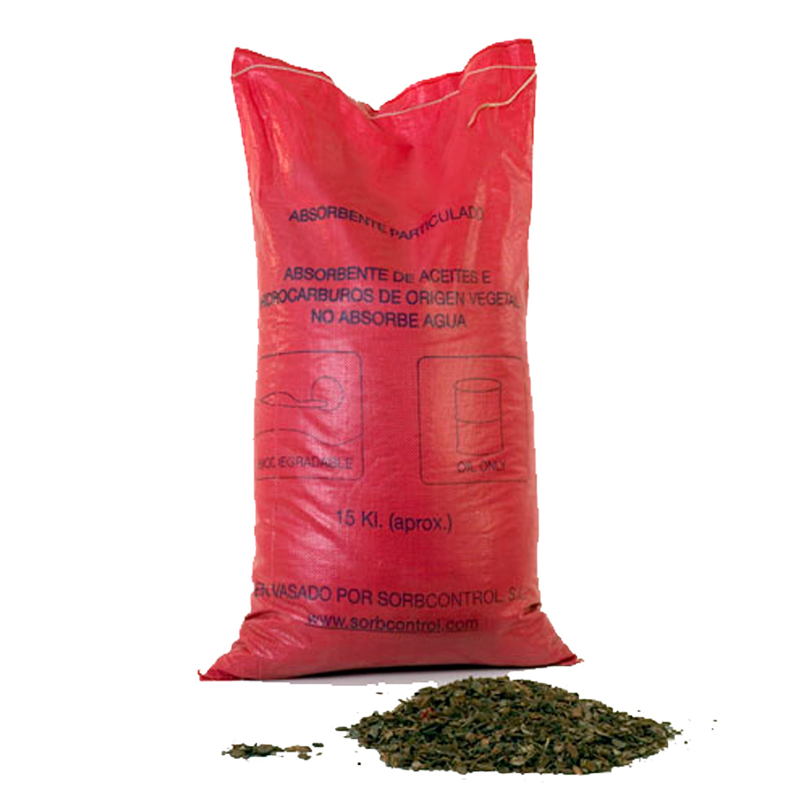 [048063] Particulado vegetal absorbente para aceites - 1 saco de 15 kg - Marrón
