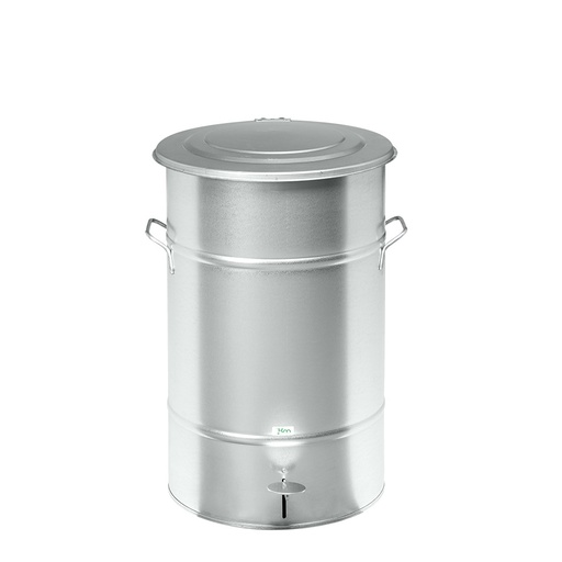 [048083] Basurera de metal de 70 lts de capacidad con tapa - Dim.: Ø390x610h mm - Galvanizado