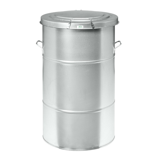 [048088] Basurera de metal de 115 lts de capacidad con tapa - Dim.: Ø450x780h mm - Galvanizado