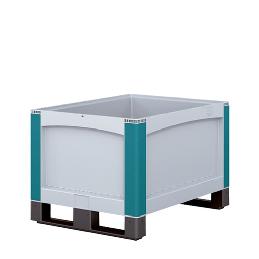 [048117] Contenedor de plástico con patines - Dim.: 800x600x520h mm - Gris