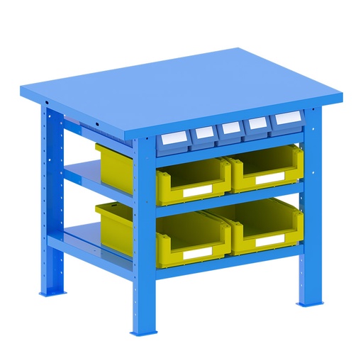 [048166] Banco de trabajo desmontable con encimera de acero - Dim.: 1000x750x840h mm - Azul ral 5012