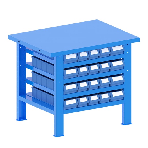 [048167] Banco de trabajo desmontable con encimera de acero - Dim.: 1000x750x840h mm - Azul ral 5012