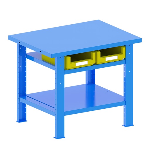 [048168] Banco de trabajo desmontable con encimera de acero - Dim.: 1000x750x840h mm - Azul ral 5012