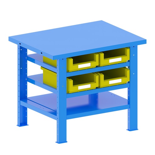 [048169] Banco de trabajo desmontable con encimera de acero - Dim.: 1000x750x840h mm - Azul ral 5012