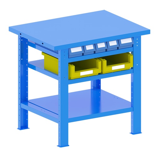 [048184] Banco de trabajo desmontable con encimera de acero - Dim.: 1000x750x940h mm - Azul ral 5012