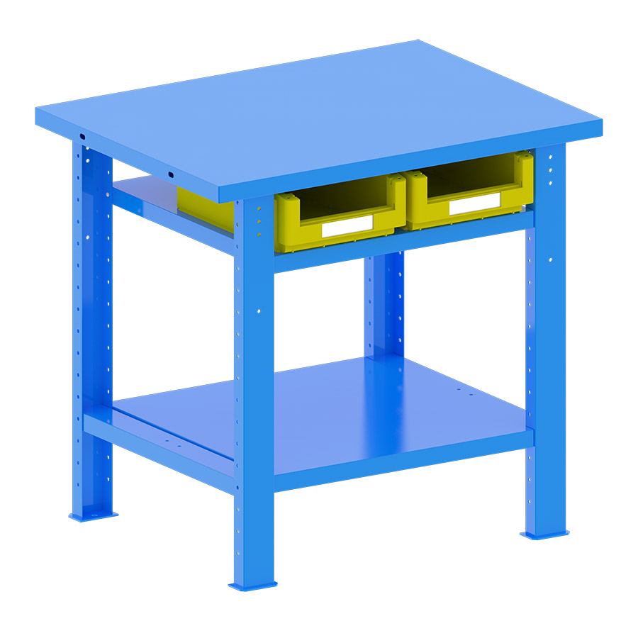 [048188] Banco de trabajo desmontable con encimera de acero - Dim.: 1000x750x940h mm - Azul ral 5012