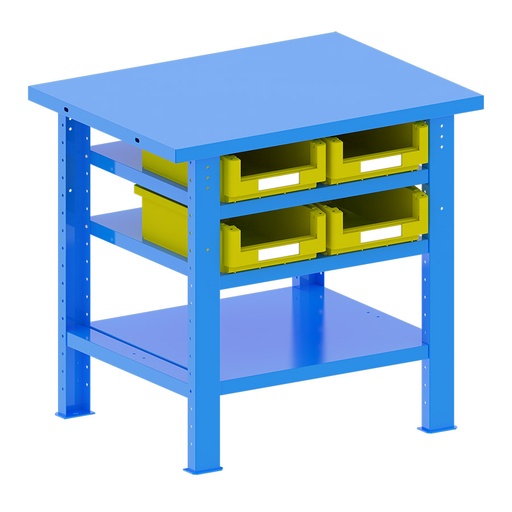 [048189] Banco de trabajo desmontable con encimera de acero - Dim.: 1000x750x940h mm - Azul ral 5012