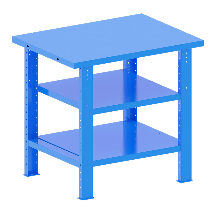 [048198] Banco de trabajo desmontable con encimera de acero - Dim.: 1000x750x940h mm - Azul ral 5012