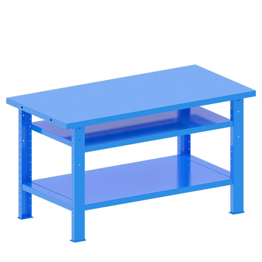 [048202] Banco de trabajo desmontable con encimera de acero - Dim.: 1500x750x840h mm - Azul ral 5012