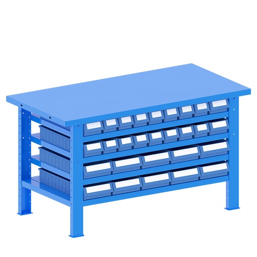 [048208] Banco de trabajo desmontable con encimera de acero - Dim.: 1500x750x840h mm - Azul ral 5012