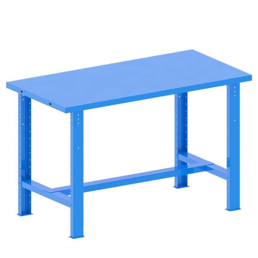 [048221] Banco de trabajo desmontable con encimera de acero - Dim.: 1500x750x940h mm - Azul ral 5012