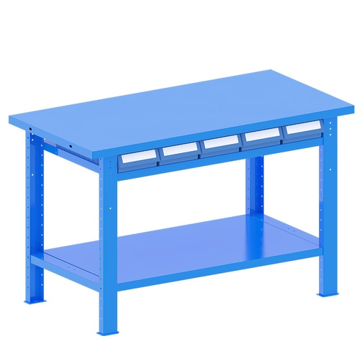 [048231] Banco de trabajo desmontable con encimera de acero - Dim.: 1500x750x940h mm - Azul ral 5012