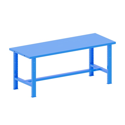 [048242] Banco de trabajo desmontable con encimera de acero - Dim.: 2000x750x840h mm - Azul ral 5012