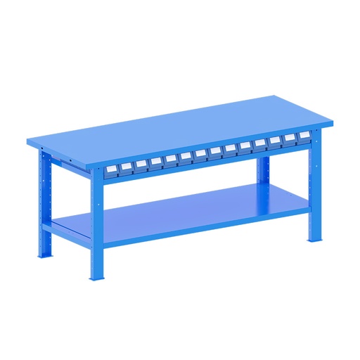 [048245] Banco de trabajo desmontable con encimera de acero - Dim.: 2000x750x840h mm - Azul ral 5012