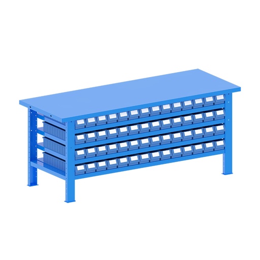 [048251] Banco de trabajo desmontable con encimera de acero - Dim.: 2000x750x840h mm - Azul ral 5012