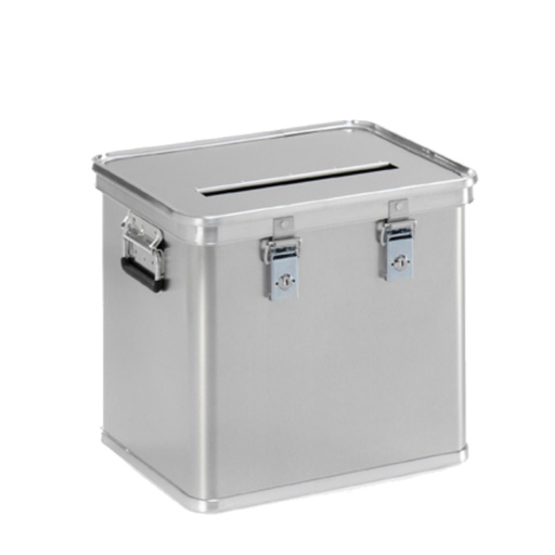 [048348] Basurera de seguridad de 50 l. con ranura - Dim.: 535x435x650h mm - Aluminio