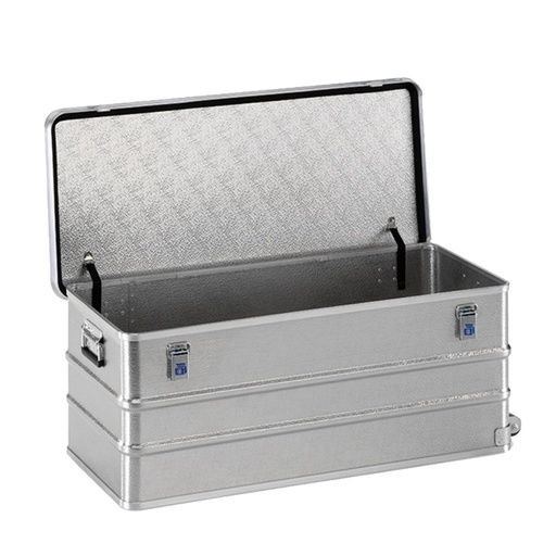 [048364] Arcón de aluminio con tapa, cierres de palanca, asas integradas y ruedas - Dim.: 950x385x373h mm - Aluminio