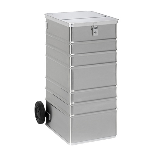 [048369] Basurera de seguridad de 240 l. con ruedas y ranura - Dim.: 575x690x1010h mm - Aluminio