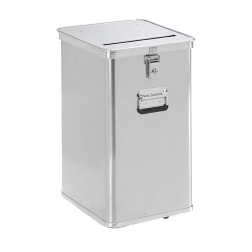 [048373] Basurera de seguridad de 80 l. con ruedas y ranura - Dim.: 435x385x650h mm - Aluminio