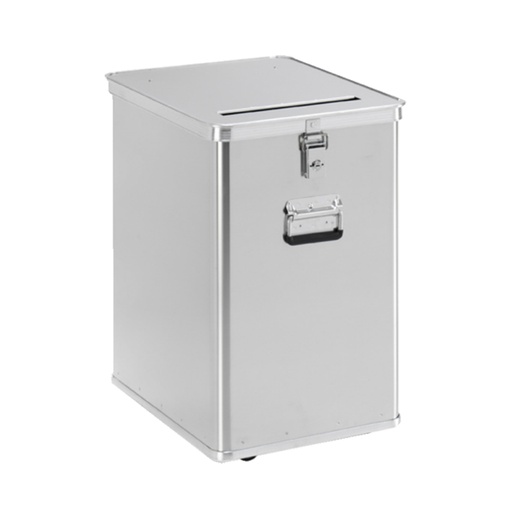 [048374] Basurera de seguridad de 120 l. con ruedas y ranura - Dim.: 535x435x650h mm - Aluminio