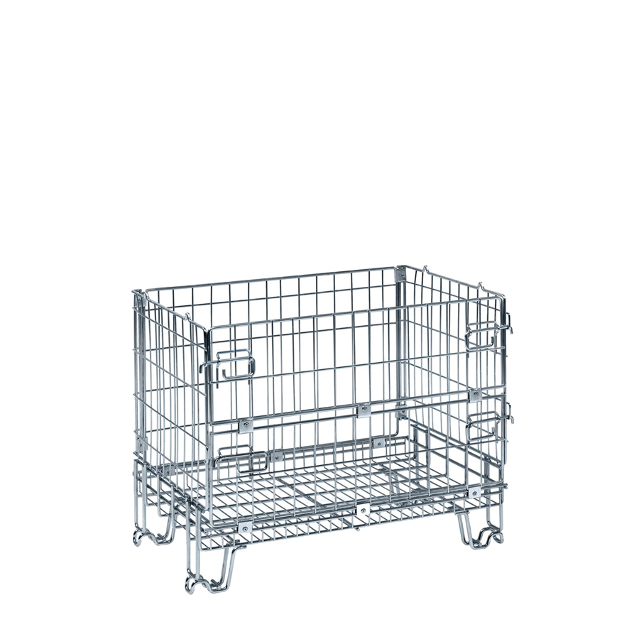 [048534] Contenedor plegable de varilla cincada - Dim.: 860x570x660h mm - Acero cincado