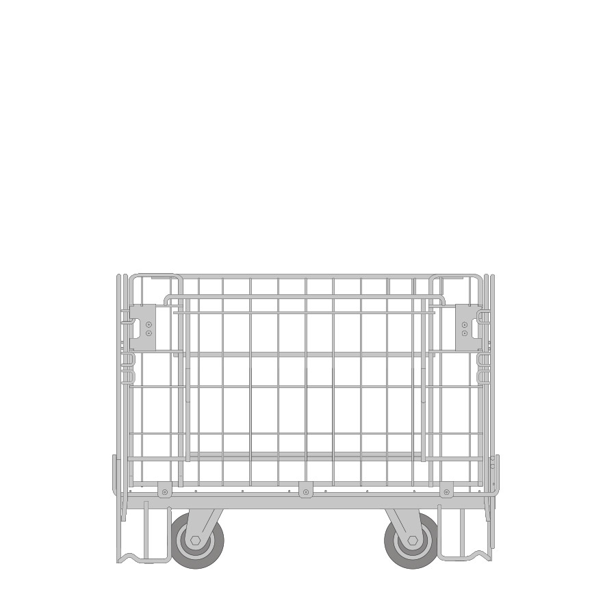 [048535] Contenedor plegable de varilla cincada con ruedas Ø100 mm - Dim.: 860x570x680h mm - Acero cincado.