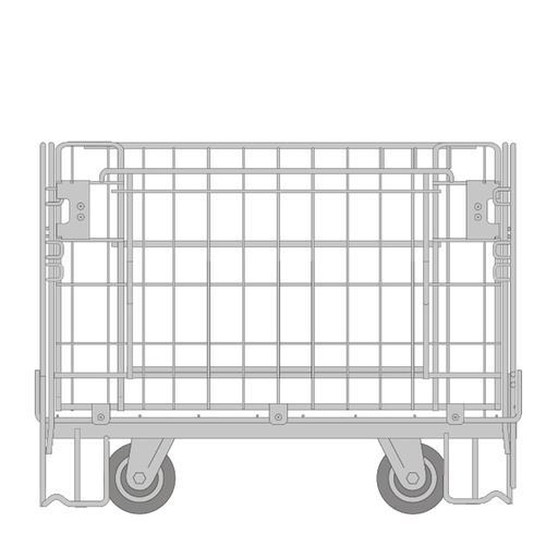 [048535] Contenedor plegable de varilla cincada con ruedas Ø100 mm - Dim.: 860x570x680h mm - Acero cincado.