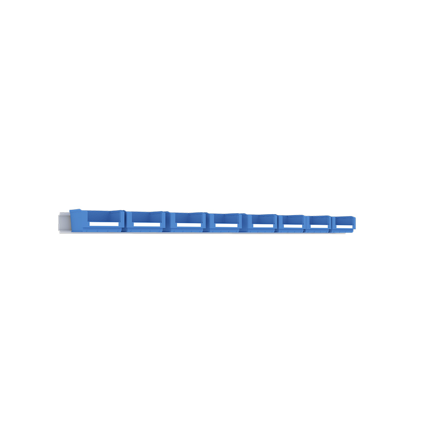 [048559] Perfil metálico porta contenedores para fijación a pared y 8 contenedores - Dim.: 970x50h mm - Gris ral 7035