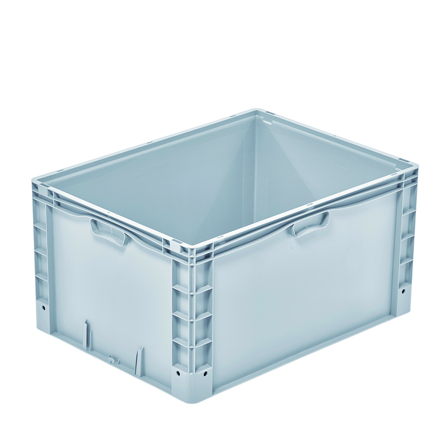 [048568] Contenedor plástico Basicline Plus con fondo reforzado - Dim.: 800x600x420h mm - Gris