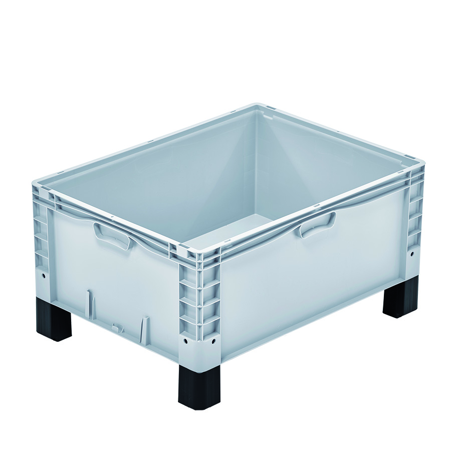 [048578] Contenedor plástico Basicline Plus con pies - Dim.: 800x600x420h mm - Gris