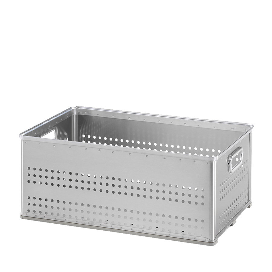 [048626] Caja metálica de aluminio con paredes perforadas - Dim.: 703x436x270h mm - Aluminio