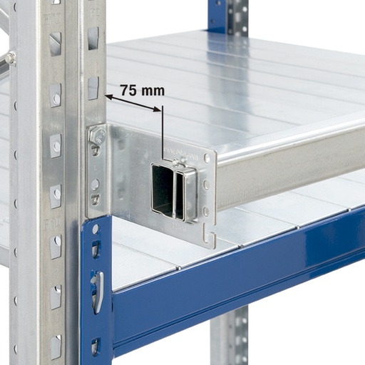 [048673] Tope trasero anti caída para estantería de paletización - Dim.: 3600x50x50h mm - galvanizado