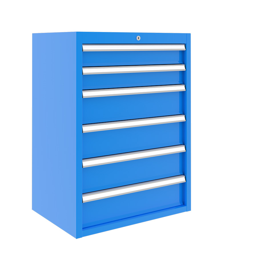 [048699] Cajonera metálica para taller con 6 cajones extraíbles - Dim.: 660x450x890h mm - Azul ral 5012
