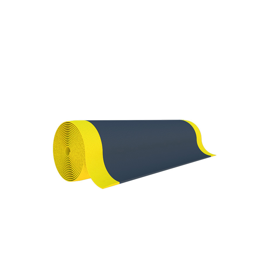 [048746] Rollo de alfombra antifatiga de vinilo - Dim.: 1,22x18,3 m - Negro y amarillo