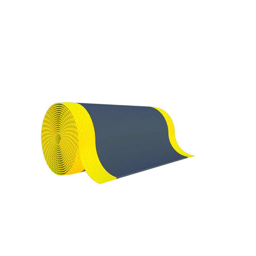 [048755] Rollo de alfombra antifatiga de alto rendimiento - Dim.: 0,91x22,9 m - Negro y amarillo