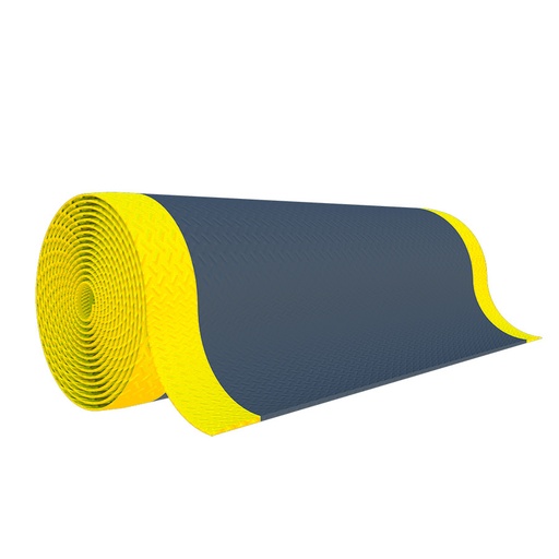 [048756] Rollo de alfombra antifatiga de alto rendimiento - Dim.: 1,22x22,9 m - Negro y amarillo