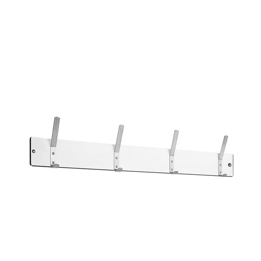 [048878] Colgador de resina fenólica para fijar a pared con 4 ganchos - Dim.: 1000 mm - Gris claro