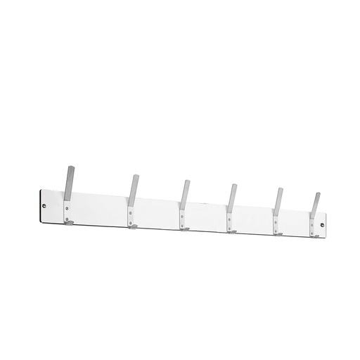 [048879] Colgador de resina fenólica para fijar a pared con 6 ganchos - Dim.: 1500 mm - Gris claro