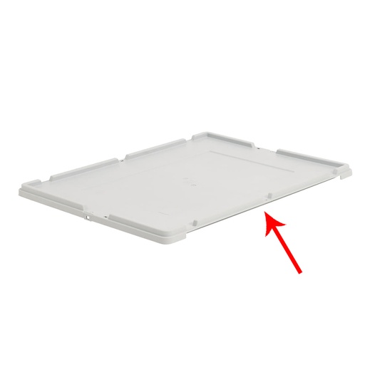 [048884] Tapa encajable plástica para contenedor plástico - Dim.: 800x600x14h mm - Gris claro