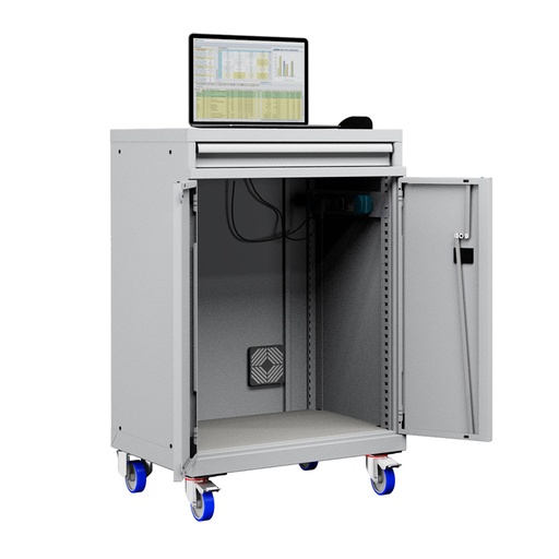 [048907] Armario para ordenador portátil con ruedas - Dim.: 717x595x1128h mm - Gris ral 7035