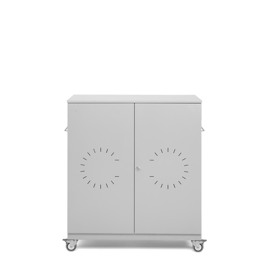 [048922] Armario para el almacenamiento de ordenadores portátiles a dos caras - Dim.: 950x450x1100h mm - Gris ral 7035