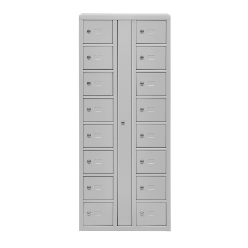 [048925] Armario para el almacenamiento y carga de teléfonos móviles - Dim.: 520x250x1320h mm - Gris ral 7035
