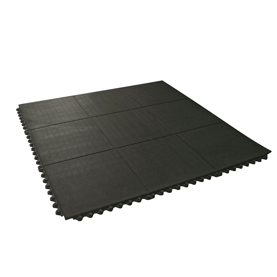 [048935] Loseta plástica lisa para ambientes húmedos - Dim.: 910x910x17,5h mm - Negro