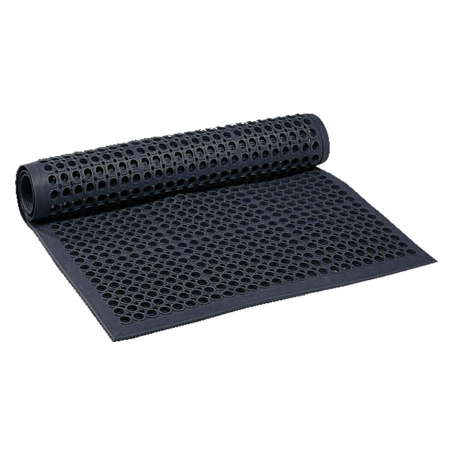 [048941] Alfombra plástica perforada para ambientes húmedos - Dim.: 910x1520x14h mm - Negro