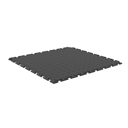 [048959] Pack de 10 losetas de PVC encajables con superficie punteada - Dim.: 510x510x5h mm - Negro