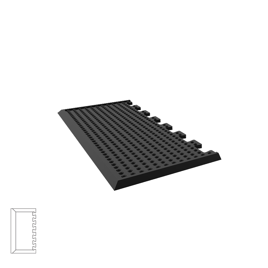 [048983] Alfombra ergonómica contectable - Dim.: 800x300x16h mm - Negro
