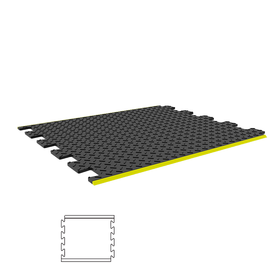 [048986] Alfombra antifatiga contectable - Dim.: 710x790x11h mm - Negro