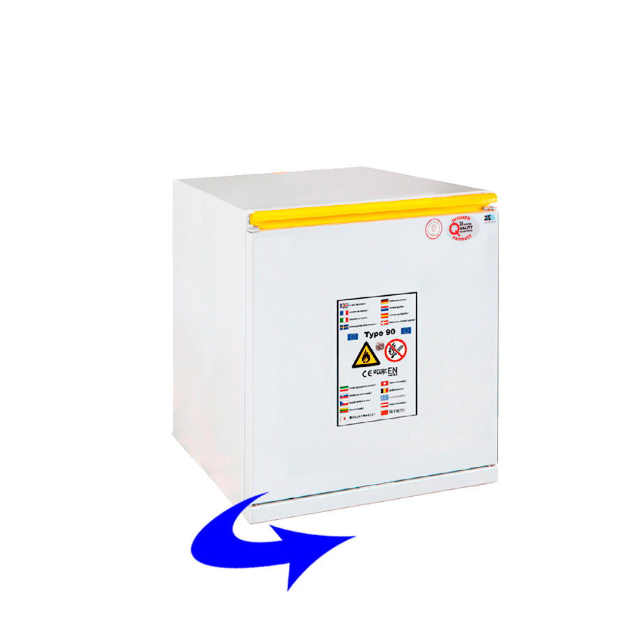 [049017] Armario ignífugo con resistencia al fuego de 90 minutos con 1 puerta apertura a derecha - Dim.: 590x520x620h mm - Gris ral 7035