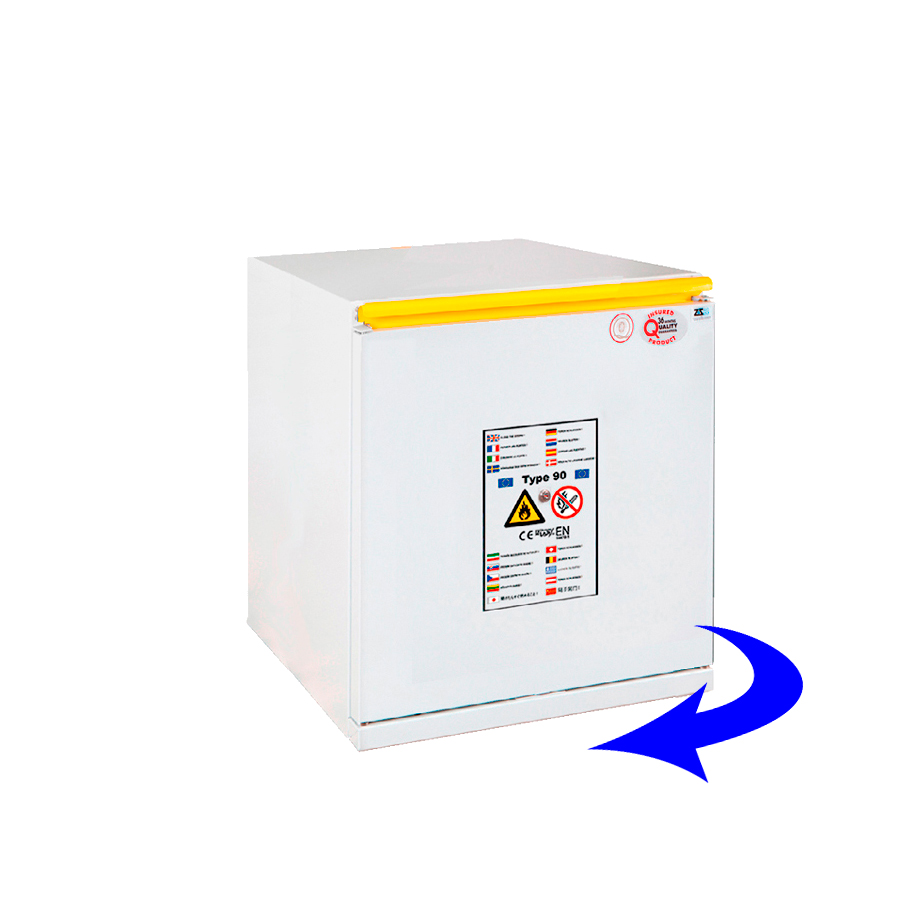 [049018] Armario ignífugo con resistencia al fuego de 90 minutos con 1 puerta apertura a izquierda - Dim.: 590x520x620h mm - Gris ral 7035